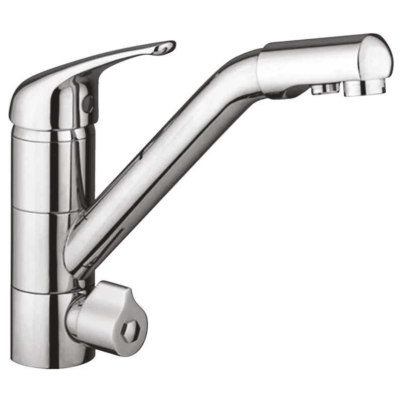 AQUAWATER 105721 AQUAWATER-105721-Drinking Water Filtration-3-Way Tap-Compatible with Under Sink Filters, Brass