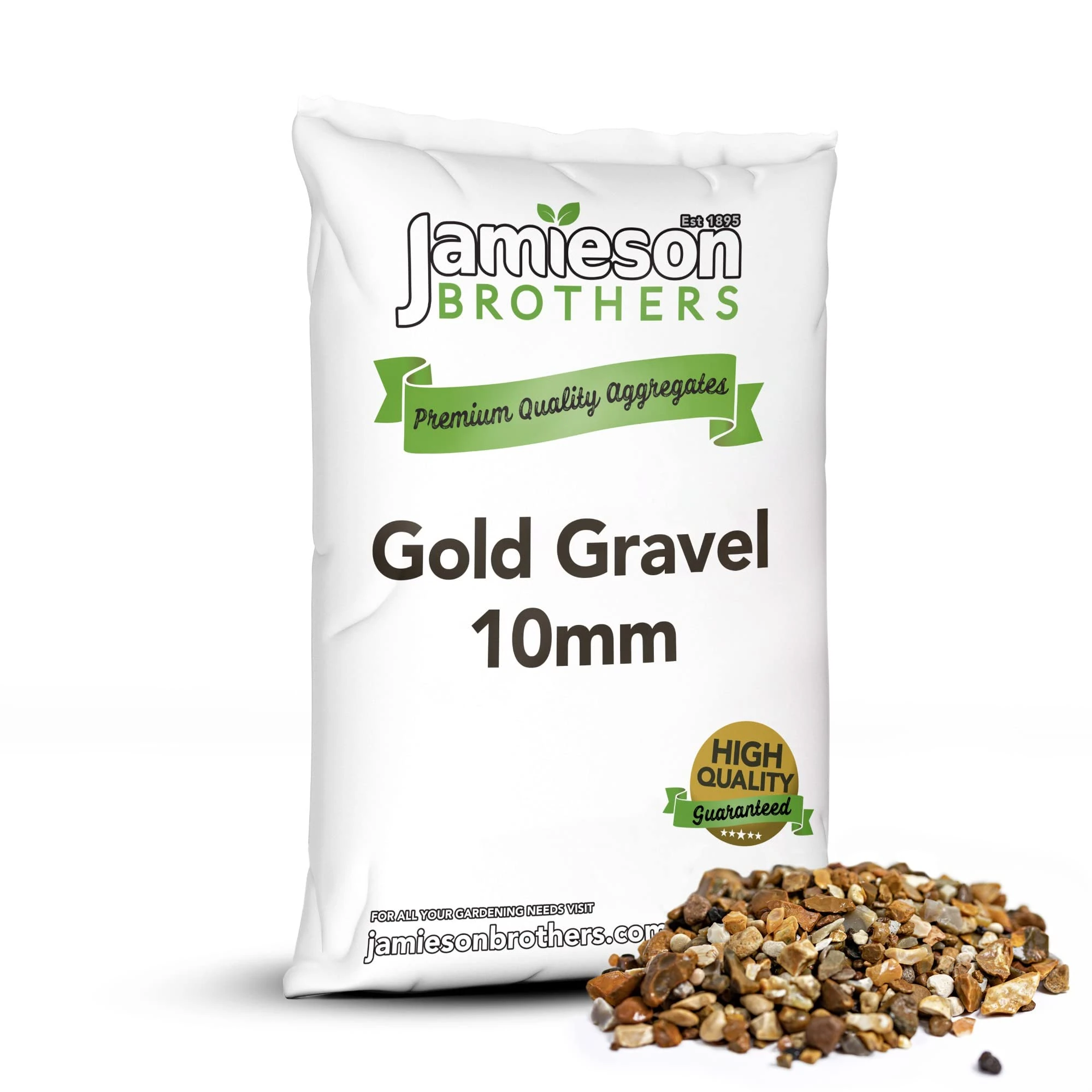 Jamieson Brothers 10mm Golden Decorative Garden Gravel Approx. 12.5kg Ideal For Landscaping, Rockeries, Pot Topping, Paths & Driveways