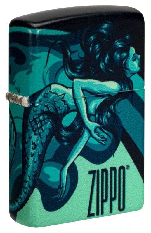 Zippo Windproof Lighter, Mermaid Zippo Design – 540°, Colour Image – Refillable, Reusable, Windproof Design – Comes in Gift Box – Made in the USA