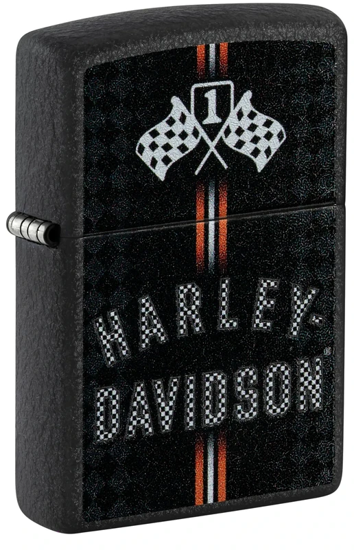 Zippo Windproof Lighter, Harley-Davidson Design – Black Crackle, Colour Image – Refillable, Reusable, Windproof Design – Comes in Gift Box – Made in USA