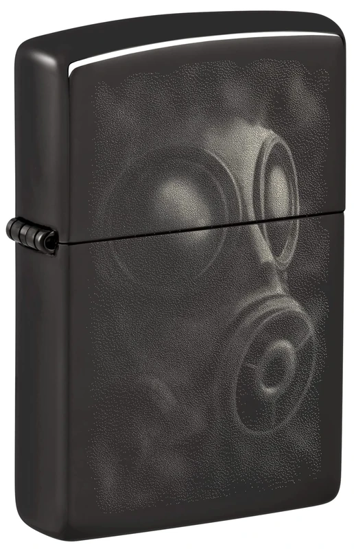 Zippo Gas Mask Design High Polish Black Pocket Lighter