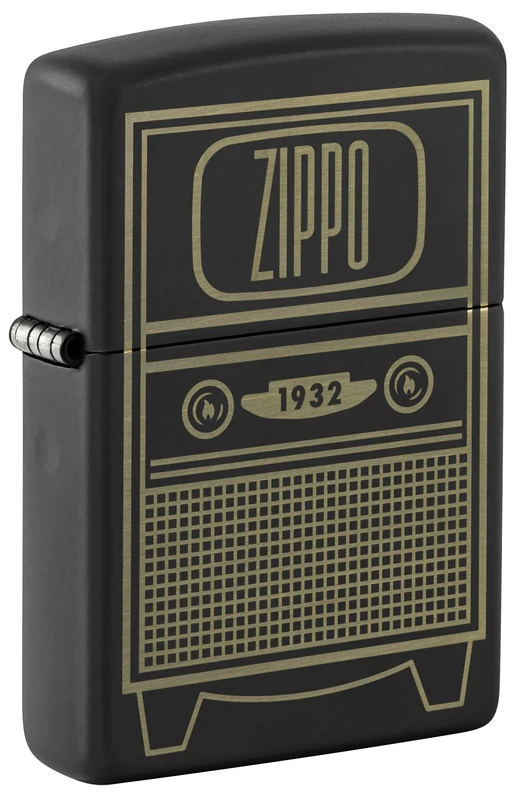 Zippo Vintage TV Design Black Matte Pocket Lighter