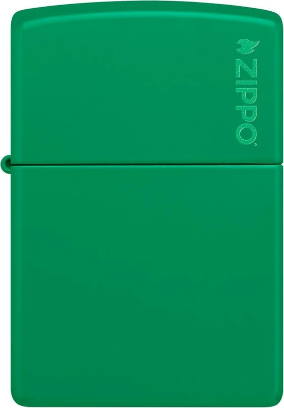 Zippo, Stylish Durable Metal Lighter, Matte Green Finish, Modern, Ergonomic Design, Ideal for Smoking and Outdoor Activities, 48629ZL Grass Green Matte with Zippo Logo - Image 1
