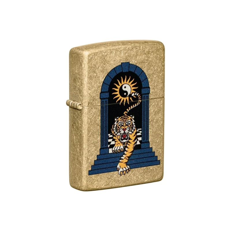 Zippo Storm Lighter - Reaper - Satin Chrome, Emblem - Refillable - Reusable - Windproof Design - Gift Box - Made in USA