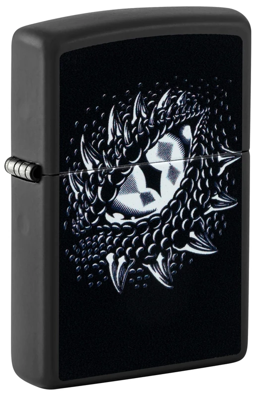 Zippo Windproof Lighter, Dragon Eye Design – Matt Black, Black Light – Refillable, Reusable, Windproof Design – Comes in Gift Box – Made in USA - Image 1