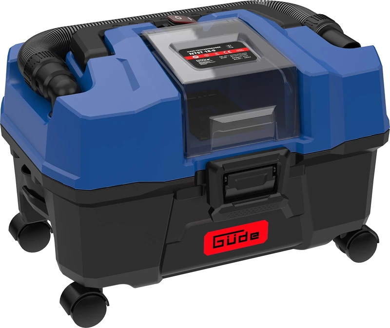 Güde NTST 18-0 Battery Wet Dry Vacuum Cleaner (18 V, 10 L Collection Container, 4 Castors, Floor & Crevice Nozzle, Filter, Without Battery and Charger)