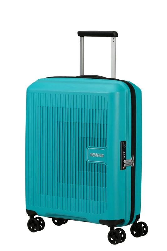 American Tourister Aerostep - Spinner S, Expandable Carry-On Luggage, 55 cm, 36/40 L, Turquoise (Turquoise Tonic)