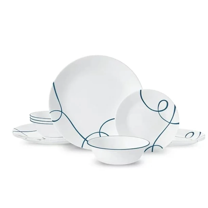 Corelle Lia 12-Piece Chips & Cracks Resistant Dinnerware Set, Service for 4