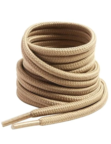 VSUDO Round Boots Laces, 4mm Diameter Outdoor Work & Hiking Shoe Laces for Boots, Premium Round Shoelaces for Trainers Shoes