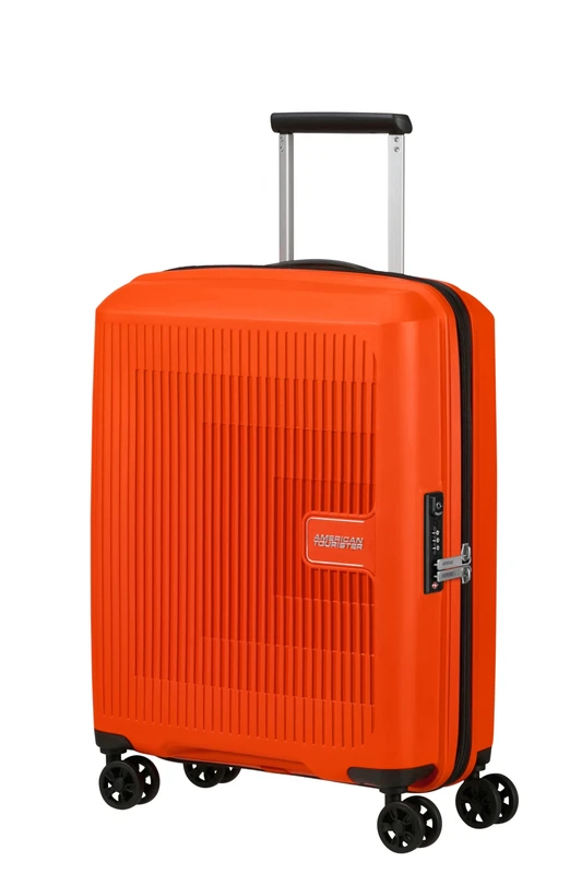 American Tourister Aerostep - Spinner S, Expandable Carry-On Luggage, 55 cm, 36/40 L, Orange (Bright Orange)