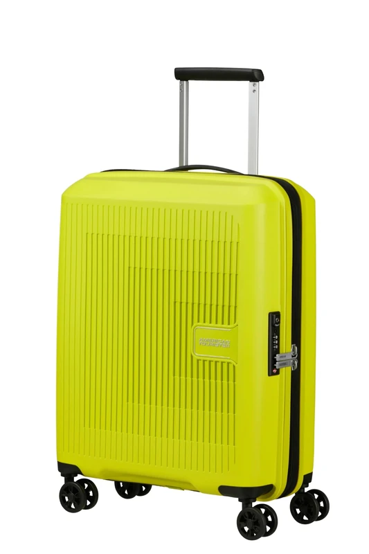 American Tourister Aerostep - Spinner S, Expandable Carry-On Luggage, 55 cm, 36/40 L, Green (Light Lime)