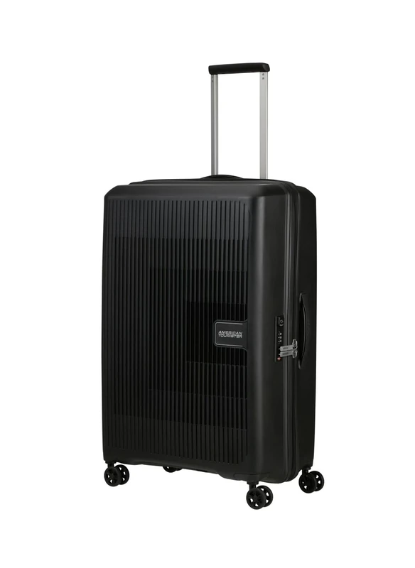 American Tourister Aerostep - Spinner L, Expandable Case, 77 cm, 101.5/109 L, Black (Black)