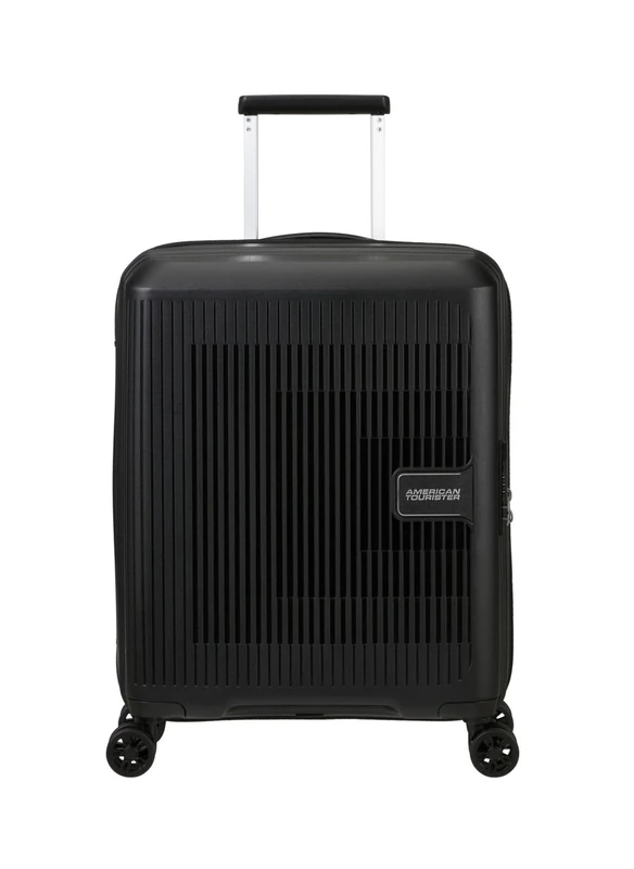 American Tourister Aerostep - Spinner S, Expandable Carry-On Luggage, 55 cm, 36/40 L, Black (Black)