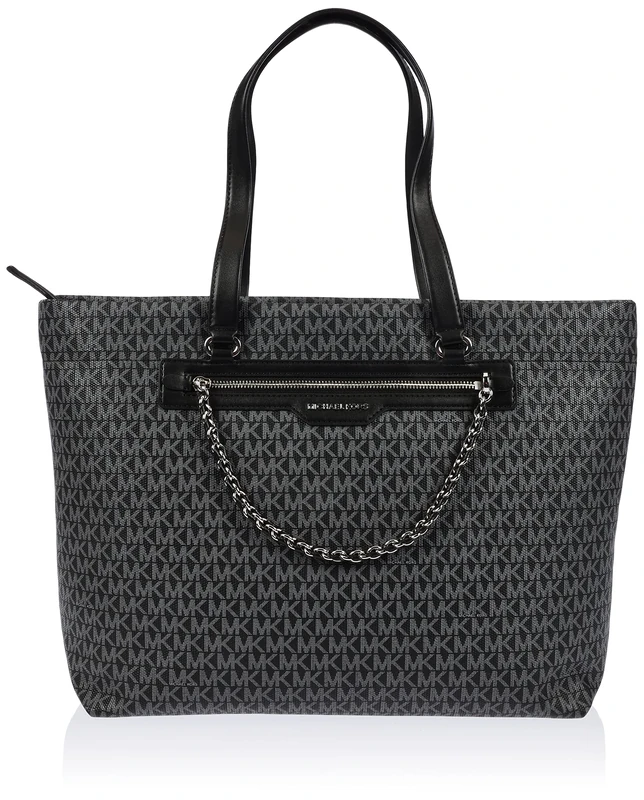 Michael Kors 30R3S04T3B-012 ELLIOT LG TZ TOTE Women BLK/OPTICWHT Size One Size