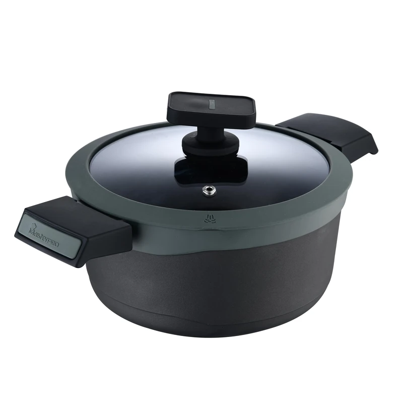 MasterPro - Gastro Reeco - 2.7 Litre Casserole Pot - Cast Aluminium Cooking Pots with Ceramic Non-Stick Coating & Heatdot Technology, Induction Hob Stock Pot with Lid & Ergonomic Handles