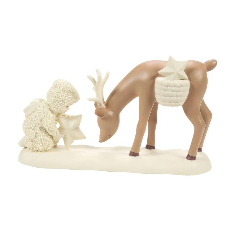 Department 56 Snowbabies Christmas Memories Starshine Reindeer Figurine, 3.94 Inch, Multicolor - Image 1