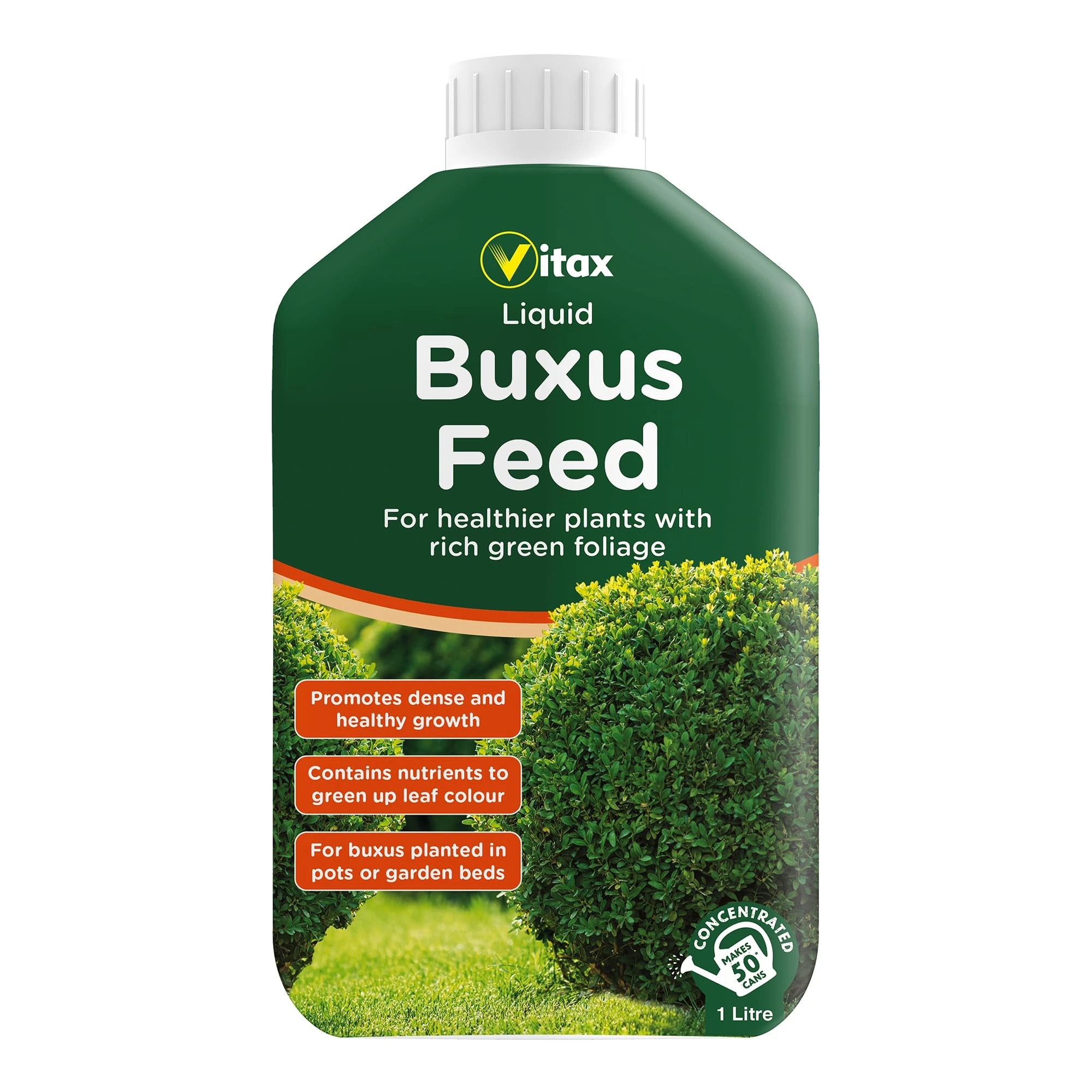 Vitax Buxus Liquid Feed 1Litre - Concentrated up tp 225 Litrs of feed. For healthy, green buxus plants