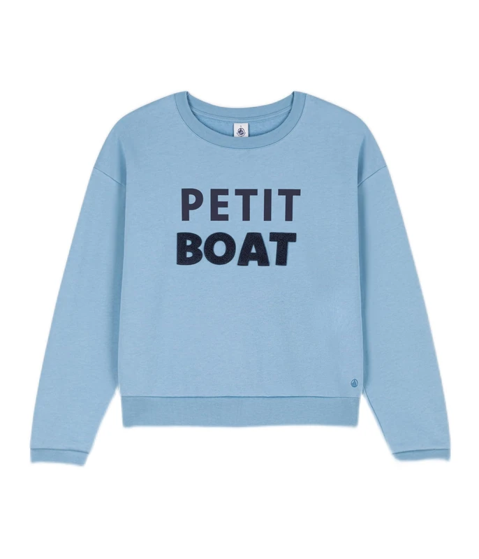 Petit Bateau Women’s Sweatshirt, Blue Azul, XXS - Image 1