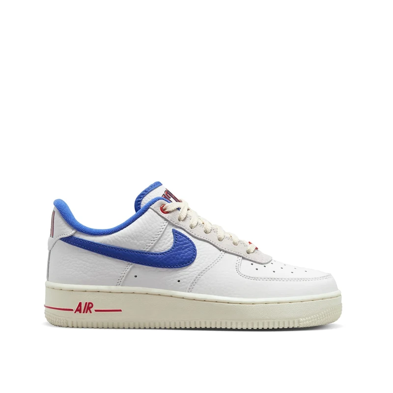 NIKE Women's Air Force 1 '07 LX Sneaker, Summit White/Hyper Royal-Poaching Red, 7 UK