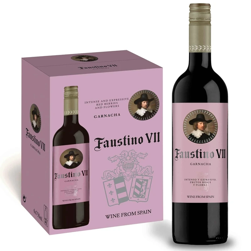 Faustino VII Garnacha Case 6x75cl, 13% | A Versatile and Fruity Red Wine Delight for All Occasions and Dishes | Rioja, Spain |