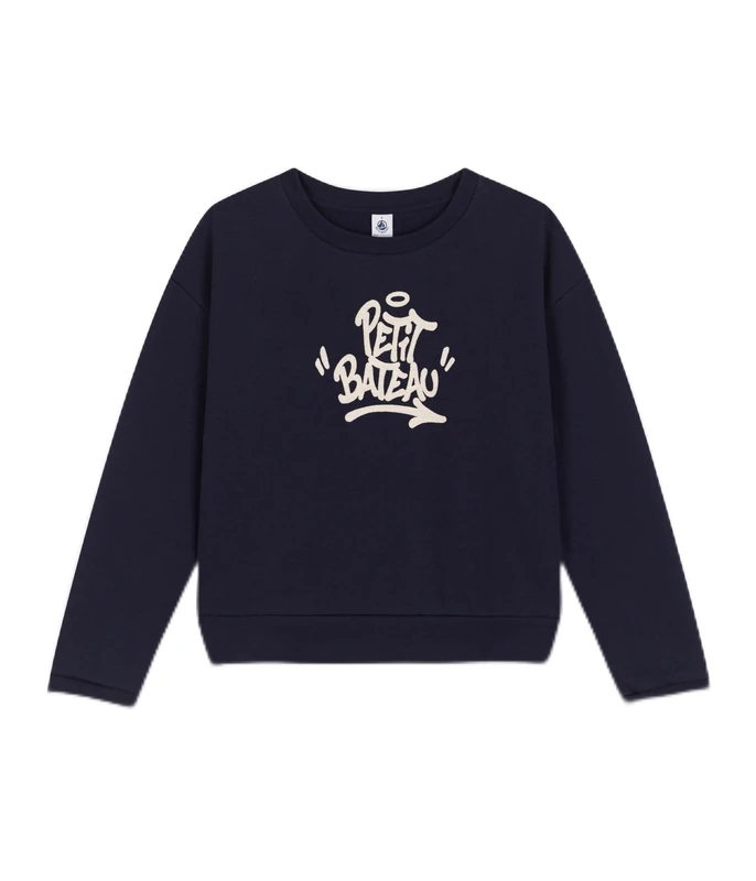 Petit Bateau Women’s Sweatshirt, Blue Smoking, I