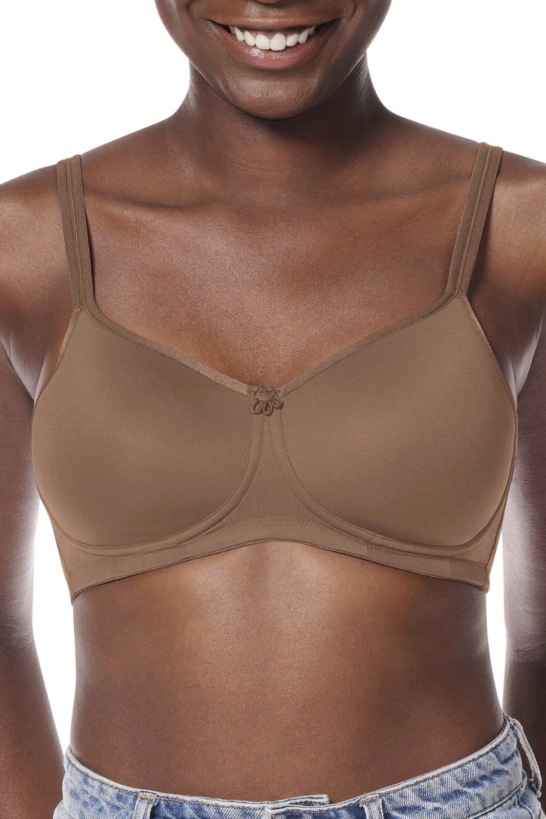 Amoena Women's Mara Padded Wire Free Pocketed Bra, Mocha, (32) AA