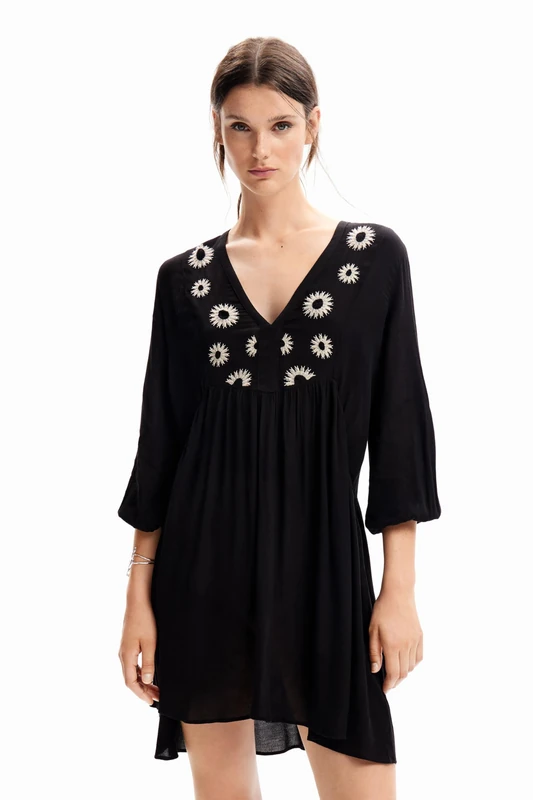 Desigual Seneca Floaty Black Boho Dress 23WWVW69