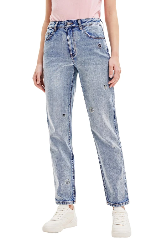 Desigual Women's Denim_amster Casual Pants, Blue, 8