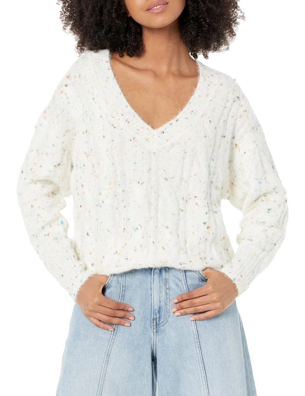 Desigual Women's Pullover_Lucca Sweater, White, L