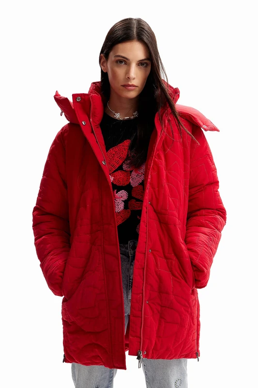 Desigual Padded Tulip Coat with Detachable Hood 23WWEW17