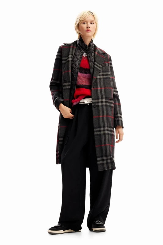 Desigual Women's Woman Woven Overcoat, Black, XL