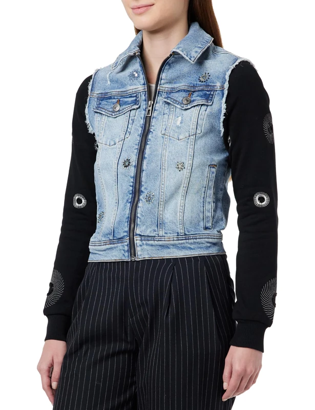 Desigual Women's zenki Denim Truck Jacket, Blue, X-Small