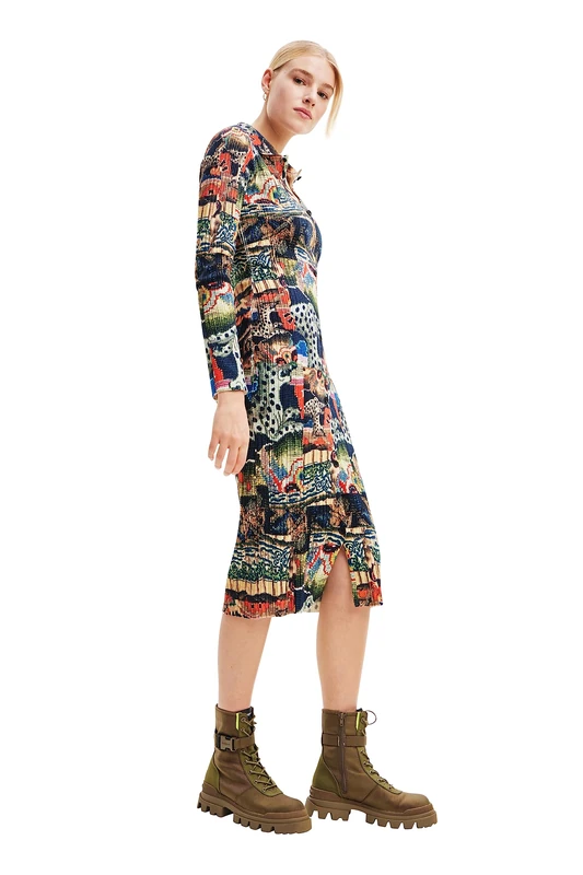 Desigual Tapestry Multicoloured Knit Dress by M. Christian Lacroix 23WWVF15