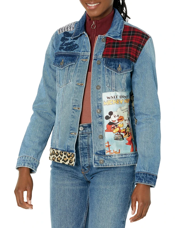 Desigual Women's Mickey Denim Truck Jacket, Blue, M
