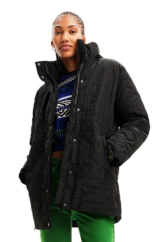 Desigual Padded Tulip Coat with Detachable Hood 23WWEW17