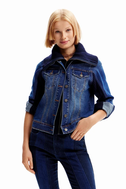Desigual Women's Condor Woman Denim Trucker Jacket, Blue, M