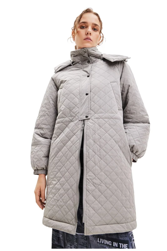 Desigual Padded Denmark Puff Sleeve Quilted Coat 23WWEW20