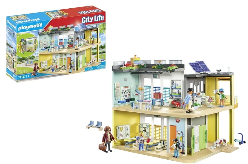 Playmobil 71327 City Life Large School, furnished barrier-free school building with lift, educational toy, fun imaginative role play, playsets suitable for children ages 4+