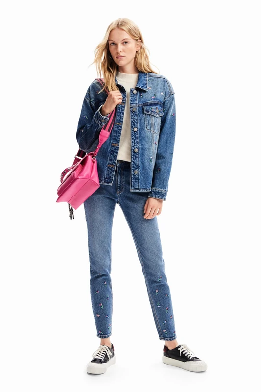 Desigual Women's Denim_Lamar Casual Trousers, Blue, X-Small - Image 1