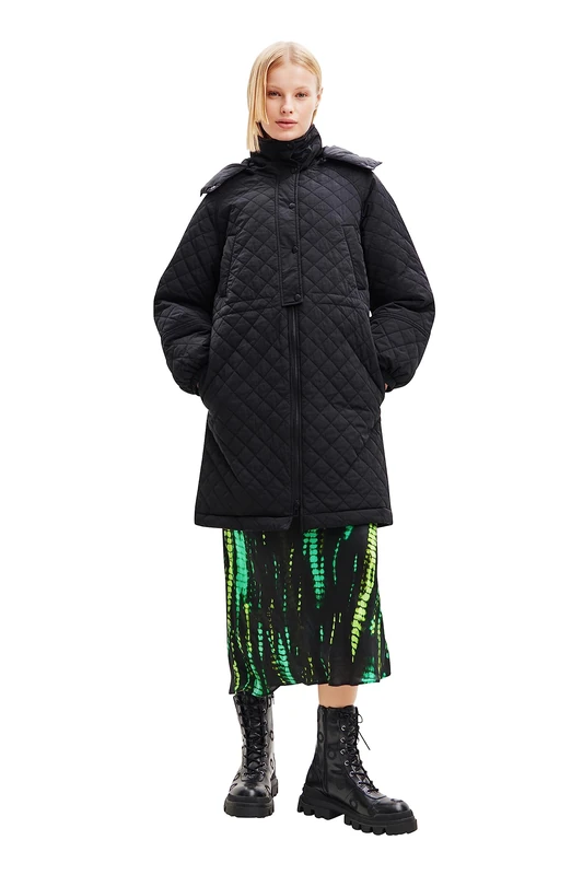 Desigual Padded Denmark Puff Sleeve Quilted Coat 23WWEW20