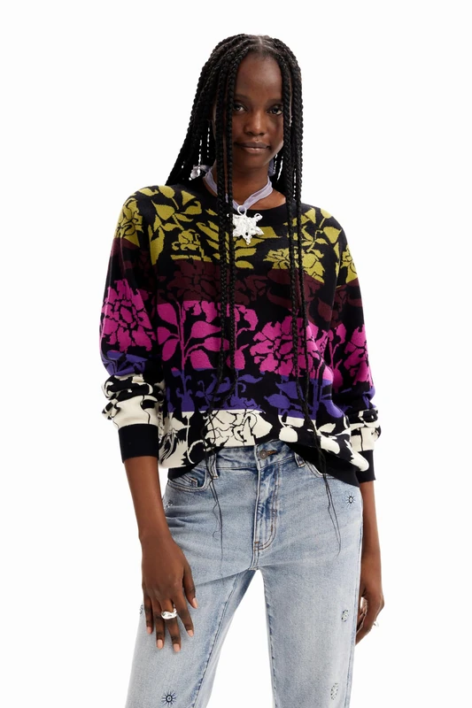 Desigual Tajo Tiered Multicoloured Floral Jumper 23WWJF05