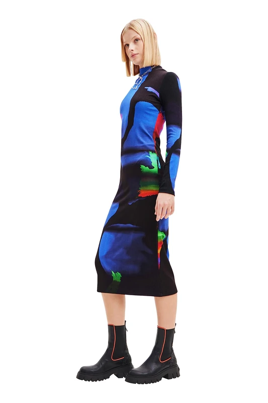 Desigual Hologram Dress by M. Christian Lacroix 23WWVF19 Black
