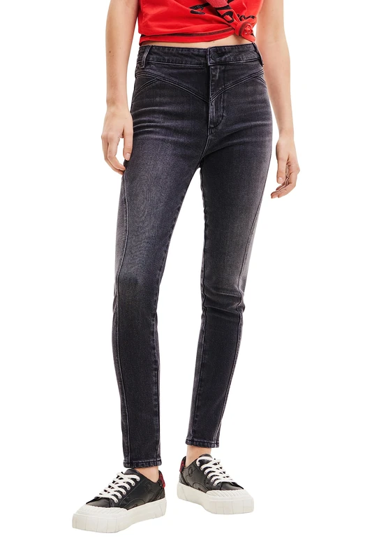 Desigual Estraburgo Push Up Shaping Skinny Jeans 23WWDD44 Black