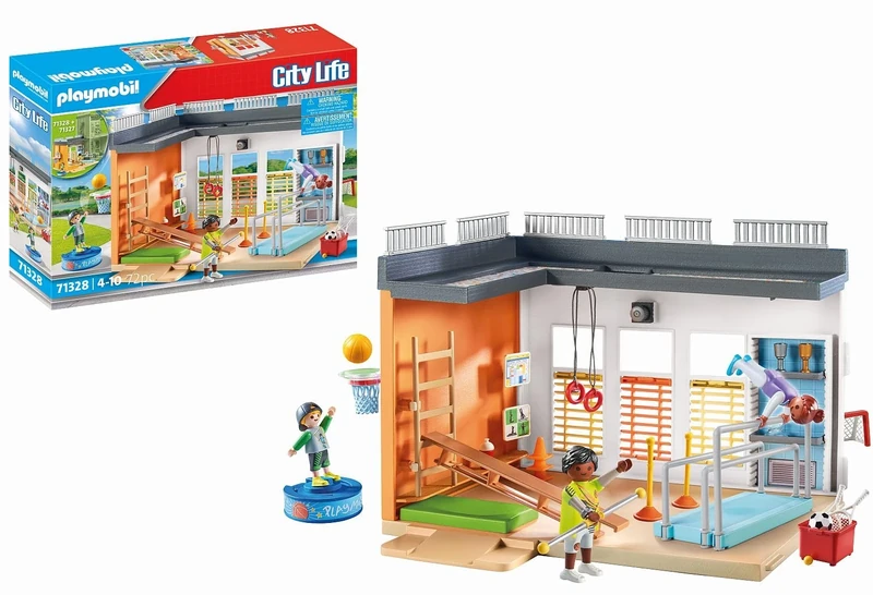 Playmobil 71328 City Life Gym Extension, with basketball hoop, slalom poles, football goal and more, educational toy, fun imaginative role play, playsets suitable for children ages 4+