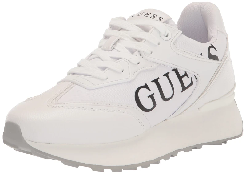 GUESS Women's Luchia Sneaker, White 145, 6 UK