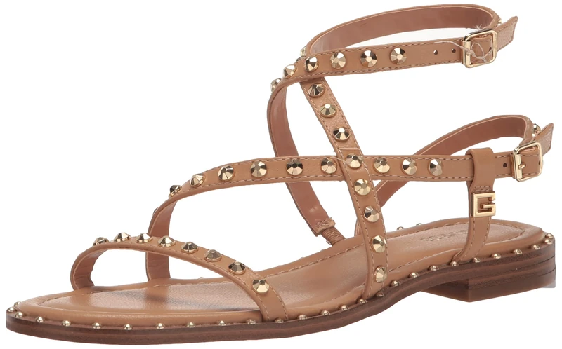 GUESS Women's Yamara Sandal, Tan 110, 9