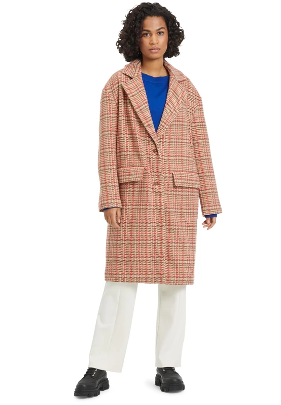 Tamaris Women's Bansin Coat, Tapioca Glen Plaid Check, 42