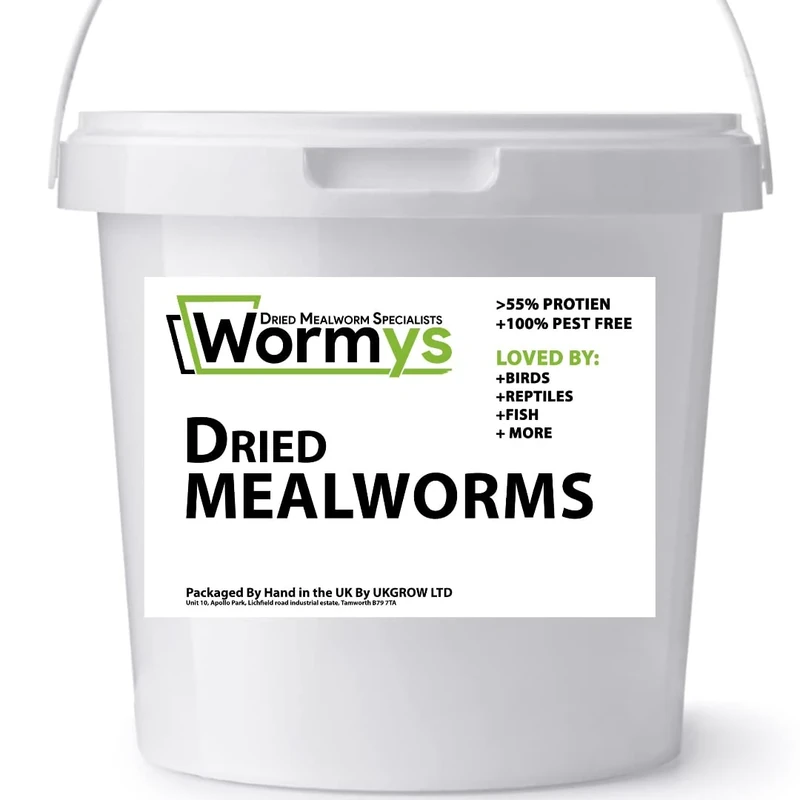 UK GROW Premium Dried Mealworm Buckets 1L - Natural Bird Food