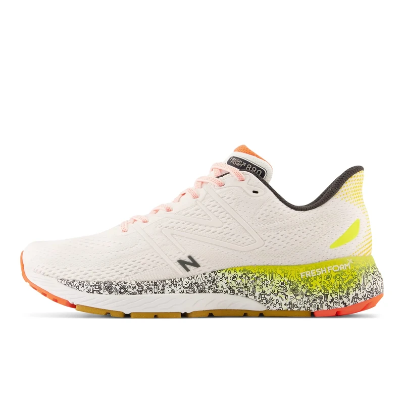 New Balance Men's Fresh Foam X 880 V13 Running Shoe, White/Cosmic Pineapple, 9 UK