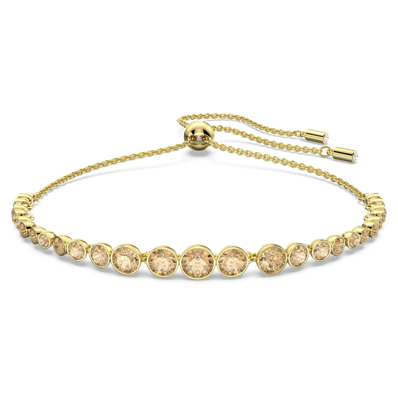 Swarovski Imber Emily bracelet, Mixed round cuts, Gold tone, Gold-tone plated